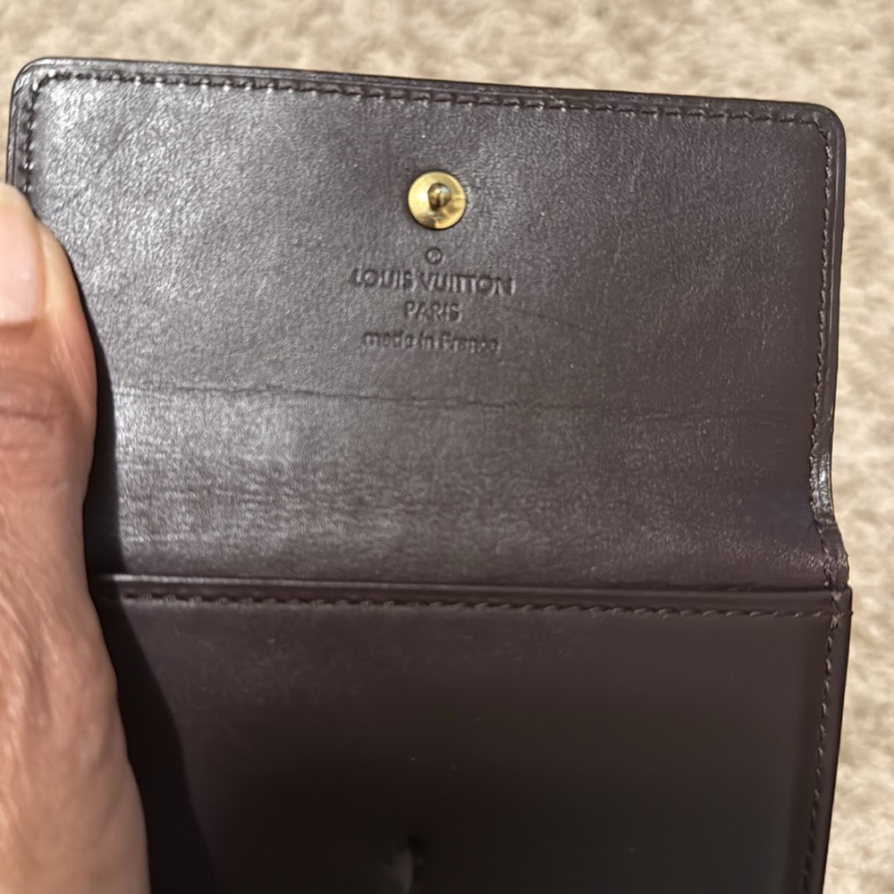 SOLD Louis Vuitton Dark Brown/Purple Monogram Wallet - Picture 10 of 11
